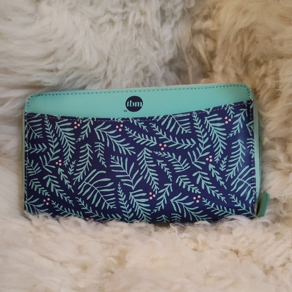 Blue and Green Leaf Pattern Women's Wallet